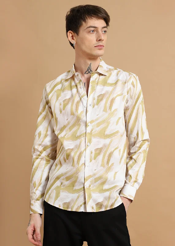 Men's Travel Shirts for Easy PackingYellow Marble Printed shirt
