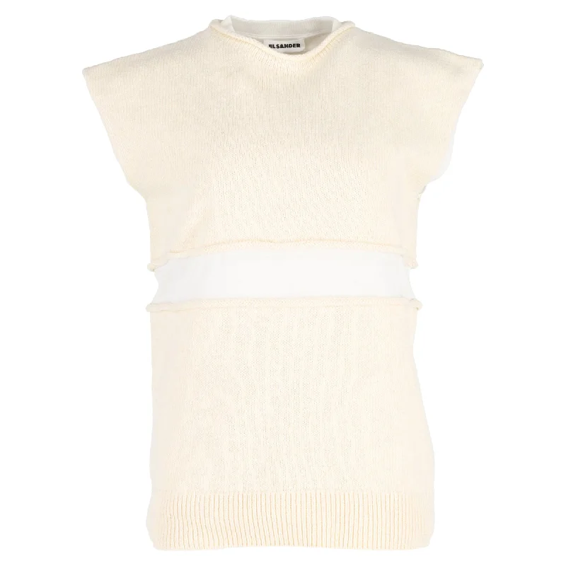 Men's Sweaters in Pastel ShadesJil Sander Knit Layered Sweater Vest in Yellow Wool