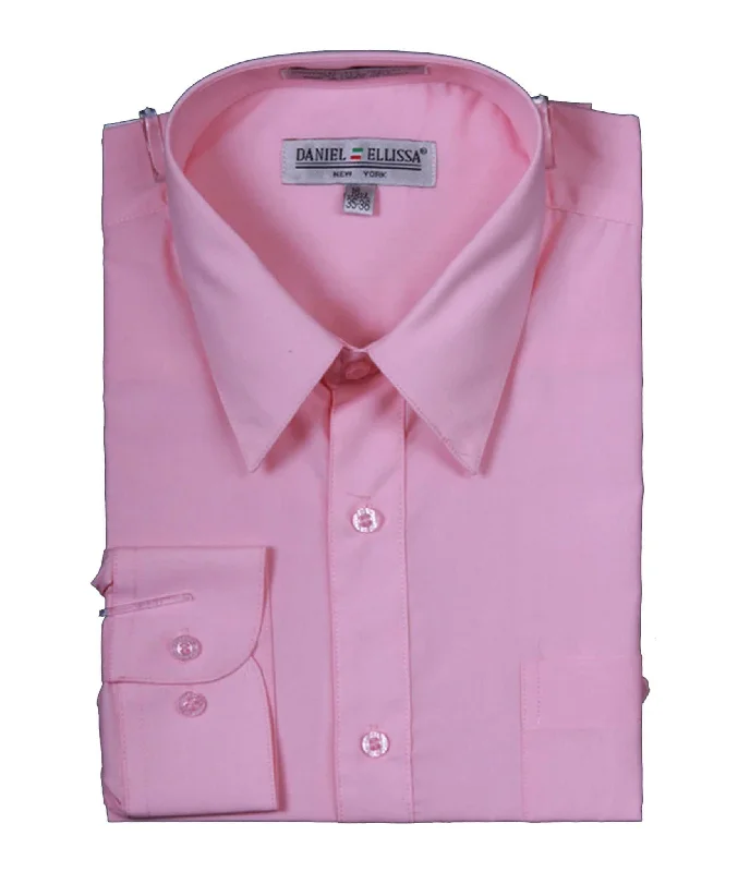 Men's Muscle Fit T-Shirts for a Body-Hugging FitMen's Basic Dress Shirt  with Convertible Cuff -Color Pink