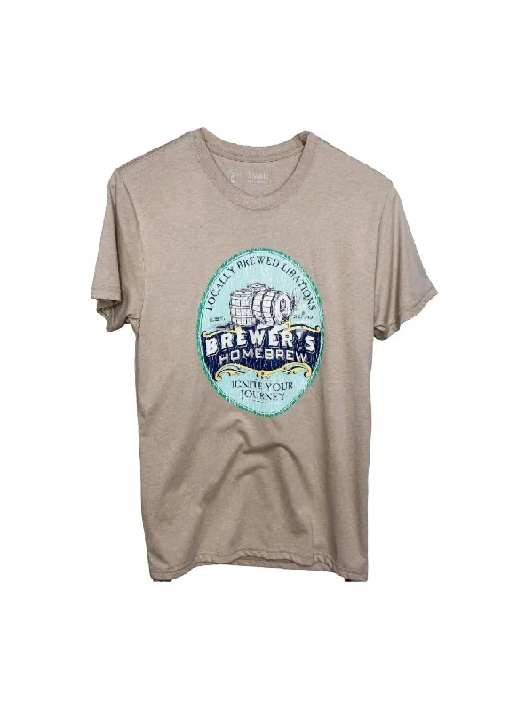 Men's Shirts with Single-Breasted DesignsMen's "brewer's Homebrew" Short Sleeve Tee In Root Beer