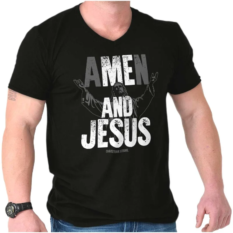 Men's Easy-Care Shirts for Busy LifestylesMe and Jesus V-Neck T Shirt