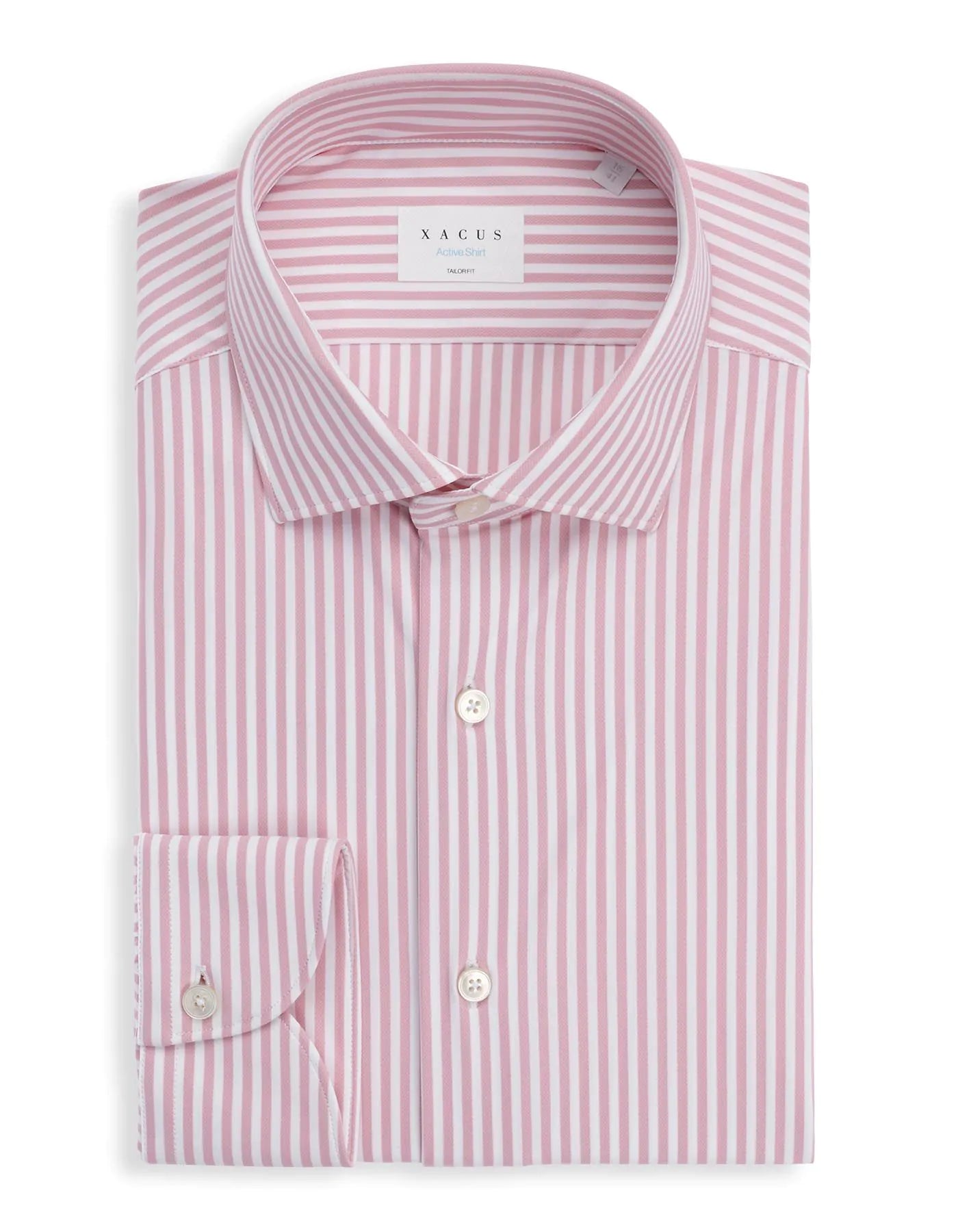 Men's Wingtip-Collar Shirts for a Classic TouchID24123-Xacus "Active" Pink Stripe Shirt