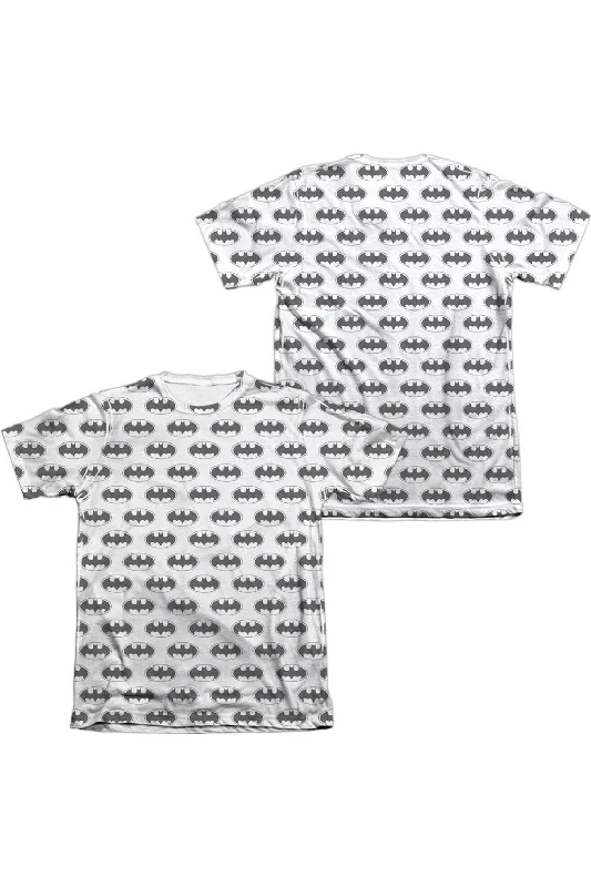 Men's Shirts with Contrast CollarsBatman Bats All Over (Front/Back Print) Adult 65/35 Poly/Cotton Short Sleeve Tee / T-Shirt