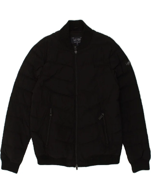 Winter-Ready Men's CoatsARMANI Mens Padded Jacket IT 54 2XL Black Polyamide