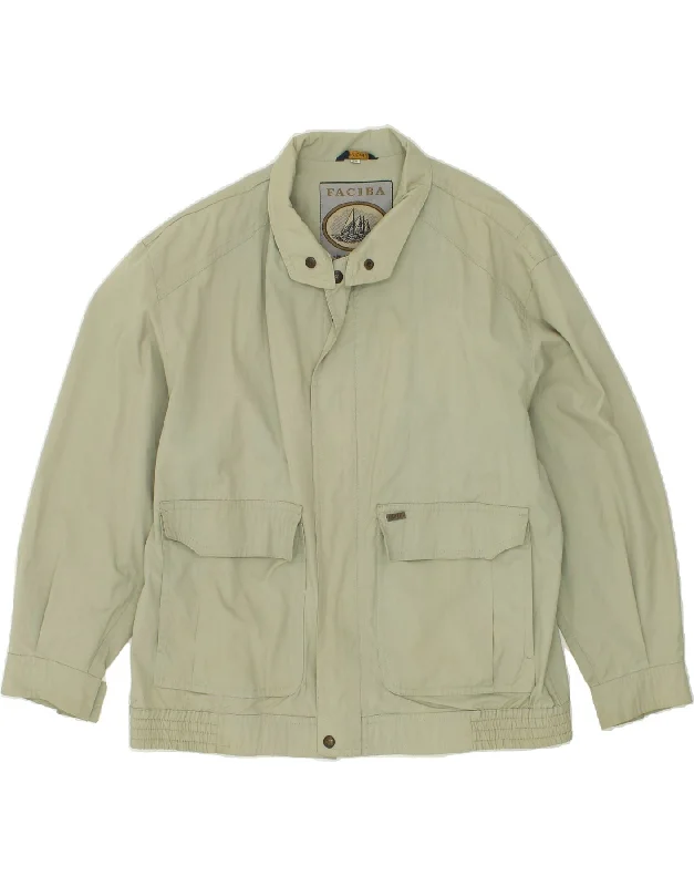 Cool Men's Pea CoatsFACIBA Mens Bomber Jacket IT 56 3XL Beige Cotton