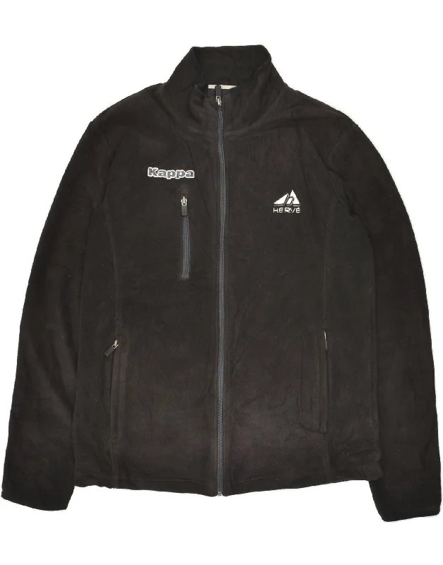 Men's Coats with Convertible CollarsKAPPA Mens Fleece Jacket UK 36 Small Black Polyester