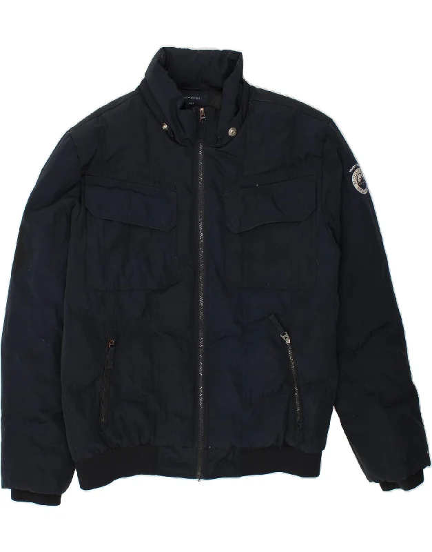 Comfortable Men's ParkasTOMMY HILFIGER Mens Bomber Jacket UK 44 2XL Navy Blue Polyester