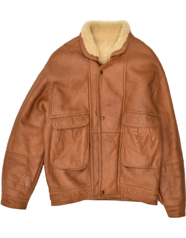 Men's Coats for Dressy OccasionsVINTAGE Mens Shearling Jacket UK 36 Small Brown